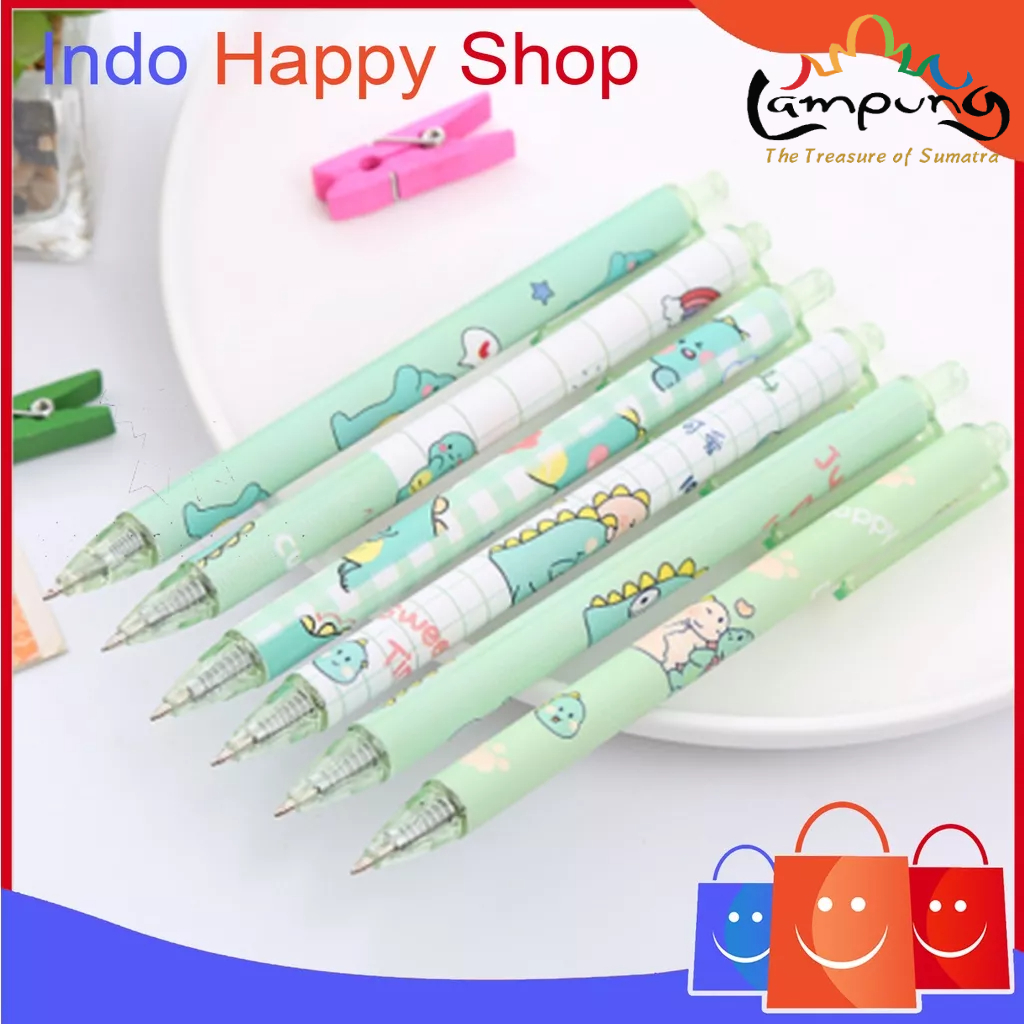 ⭐𝐈𝐇𝐒 𝟓𝟓𝟖 𝐋𝐚𝐦𝐩𝐮𝐧𝐠⭐️Pulpen Gel Motif Cartoon Pulpen Pelajar Dan Kantor Pena Lucu Motif Dinosaur