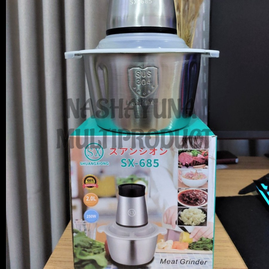 [COD] Blender Shuangxiong SX-685 Serbaguna 250W Dengan 2 Kecepatan Putaran Dan Berbahan Stainless Steel Anti Karat Mudah Digunakan Dan Dibersihkan / Blender Penggiling Daging Sayur Dan Buah Portable Multifungsi Kualitas