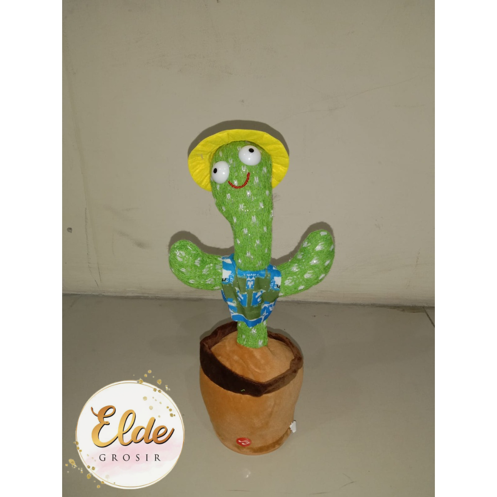 ELDE - mainan kaktus Cactus Toy Boneka Pintar Kaktus Joget Joged Goyang Bisa Bicara Menari music