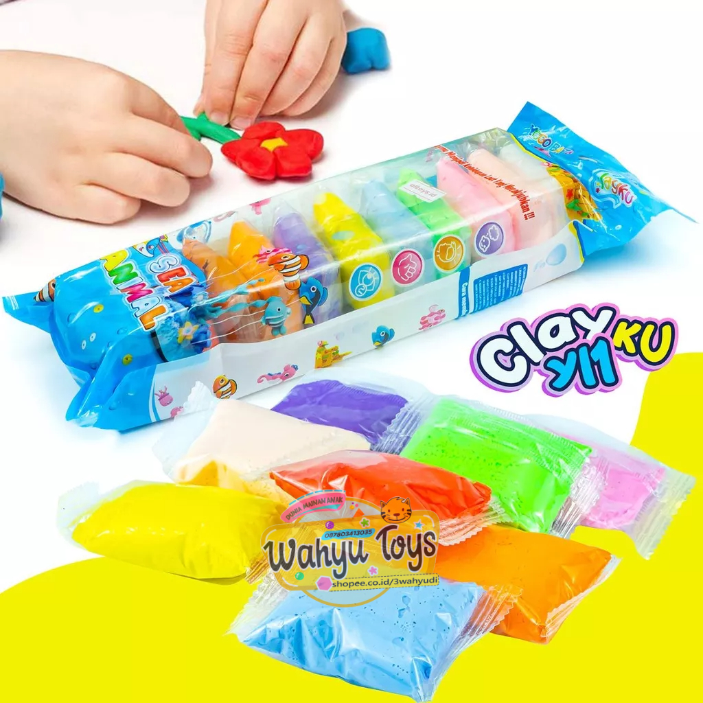 Mainan edukasi Clay diy Membuat Bentuk Mainan Clay / Fandoh isi 12pcs clay YL1