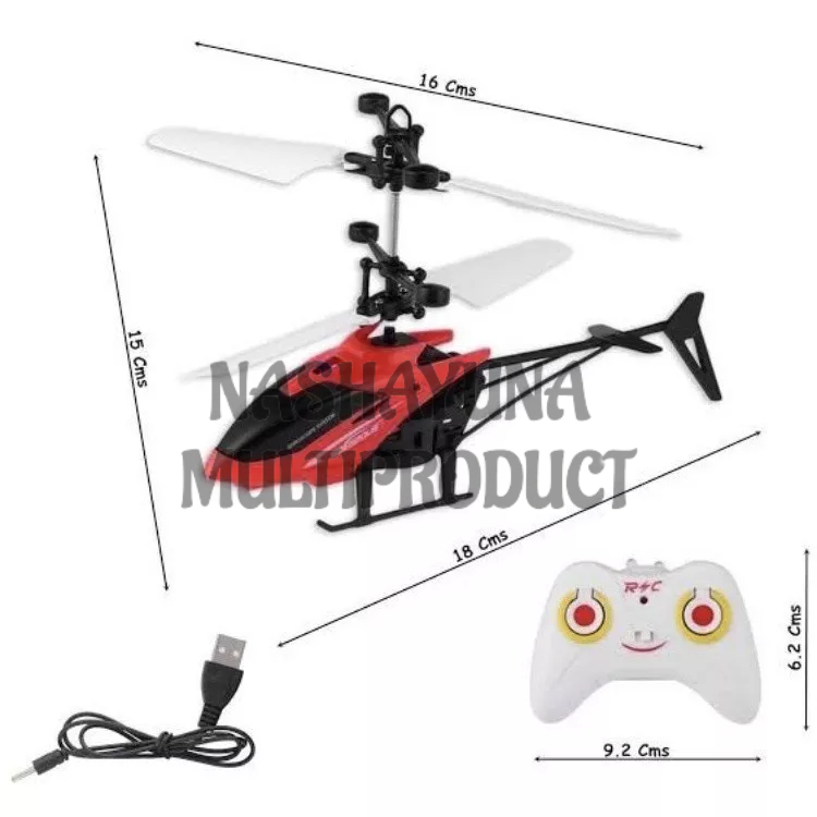 Mainan Anak Helikopter / Pesawat Sensor Tangan dan Remote Control