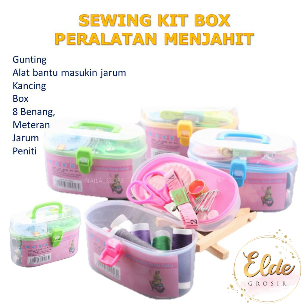 ELDE - 1 set Sewing Kit Box / alat set jahit menjahit dengan tangan