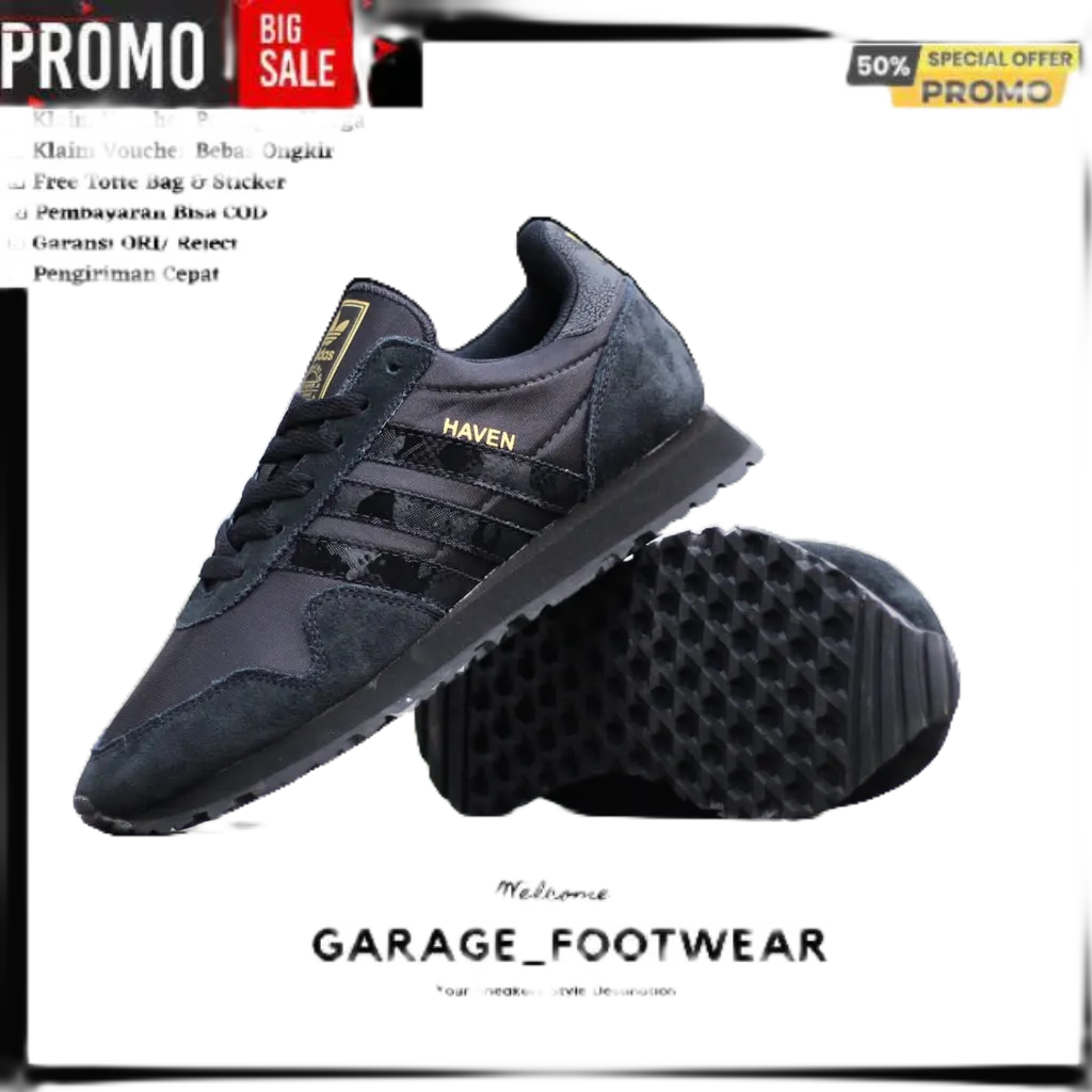 Adidas HAVEN All Black Camo Original (BNWB)