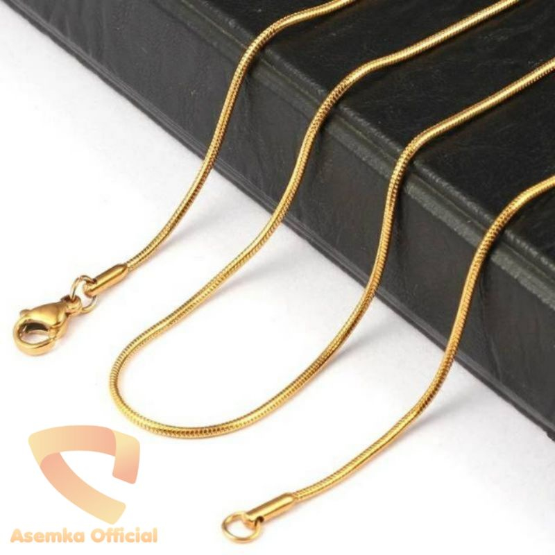 kalung gold titanium model bulat terlaris anti karat