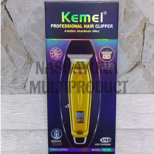 Mesin Cukur Merek Kemei KM-426 Professional Hair Clipper Body Aluminum Lcd Display