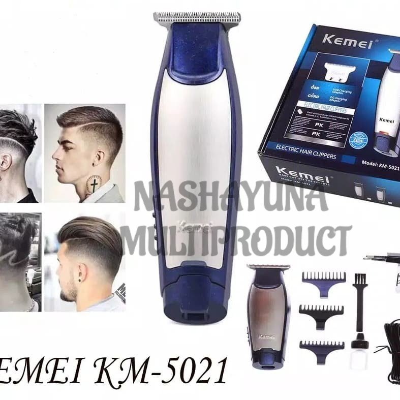 Alat Cukur Rambut Kemei-5021 Elektrik Tanpa Kabel Rechargeable Multi Fungsi Original