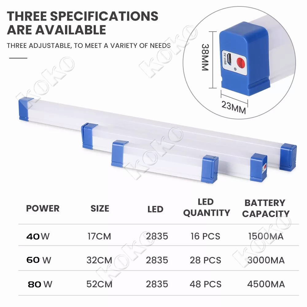 Lampu Emergency LED Lampu LED 30W 60W 80W Lampu Belajar Pengisian Usb Lampu Darurat Multifungsi Untuk