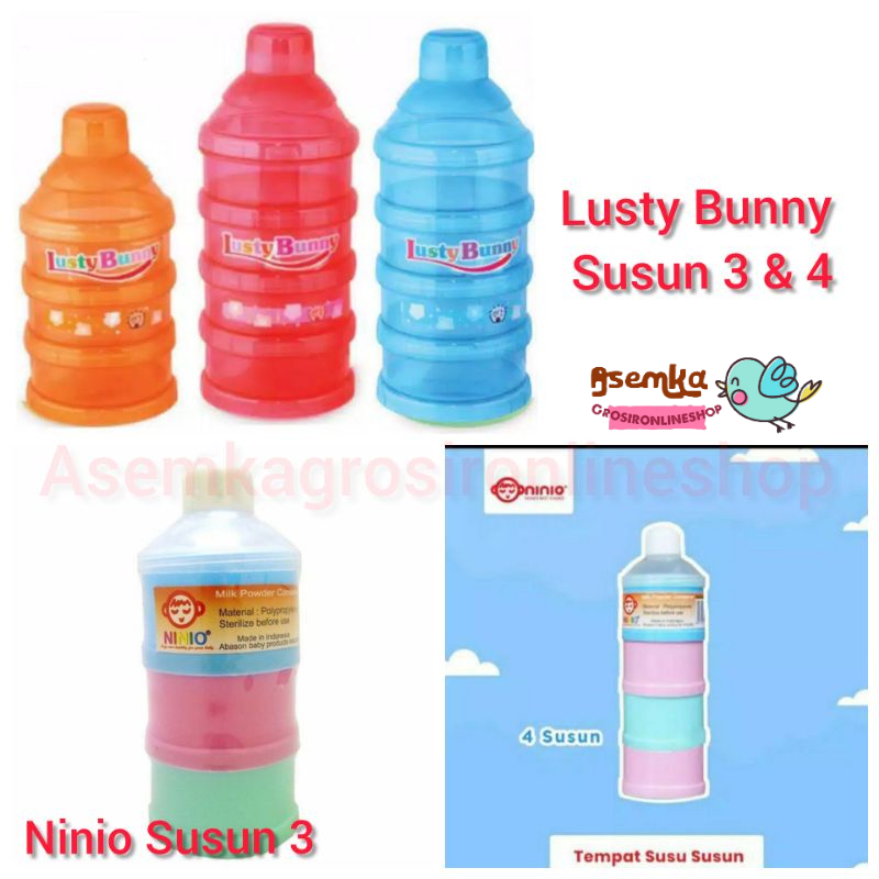 TEMPAT SUSU SUSUN 3 DAN 4 NINIO LUSTY BUNNY / KONTENER SUSU 3 DAN 4 TINGKAT