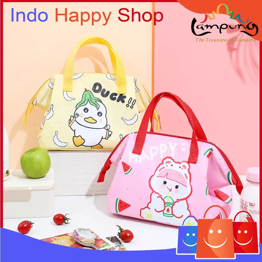 ⭐️𝐈𝐇𝐒 𝟗𝟑𝟒 𝐋𝐚𝐦𝐩𝐮𝐧𝐠⭐️Tas Bekal Lunch Cooler Bag Tas Bento Aluminium Motif Buah Dan Kartun