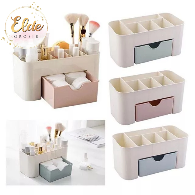 ELDE - KOREAN BEAUTY COSMETIC BOX PLASTIC / RAK KOSMETIK PLASTIK /STORAGE BOX MAKEUP BRUSH KOTAK PERHIASAN SERBAGUNA MAKE UP KOSMETIK PENYIMPANAN