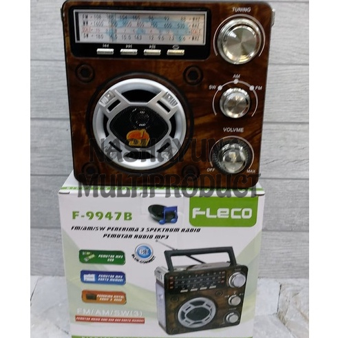 [BAYAR DITEMPAT] RADIO BLUETOOTH PORTABLE FLECO F-9947B RADIO MODEL KLASIK 3 BAND KUALITAS TERBAIK