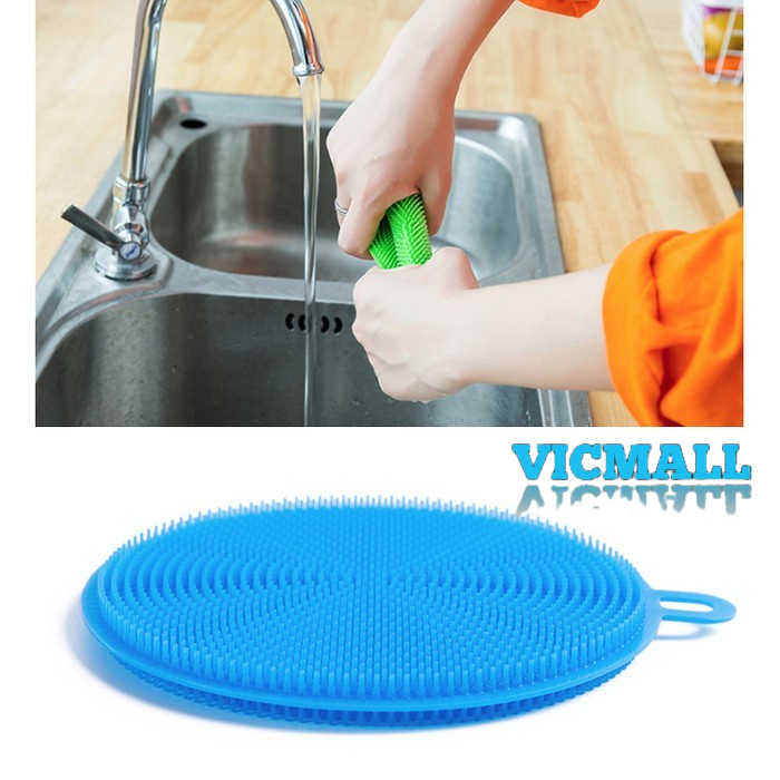 VICMALL - Spons Cuci Piring Anti Bakteri Silicone Silikon Karet