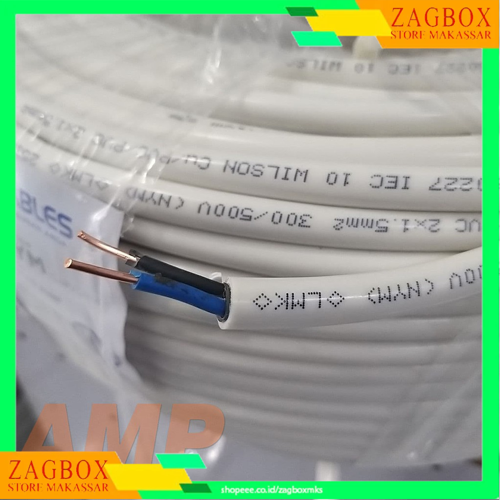 ZXShop - Kabel Listrik NYM 2x1.5mm Wilson / Kabel Tembaga / Kabel PLN SNI / Kabel Listrik SNI