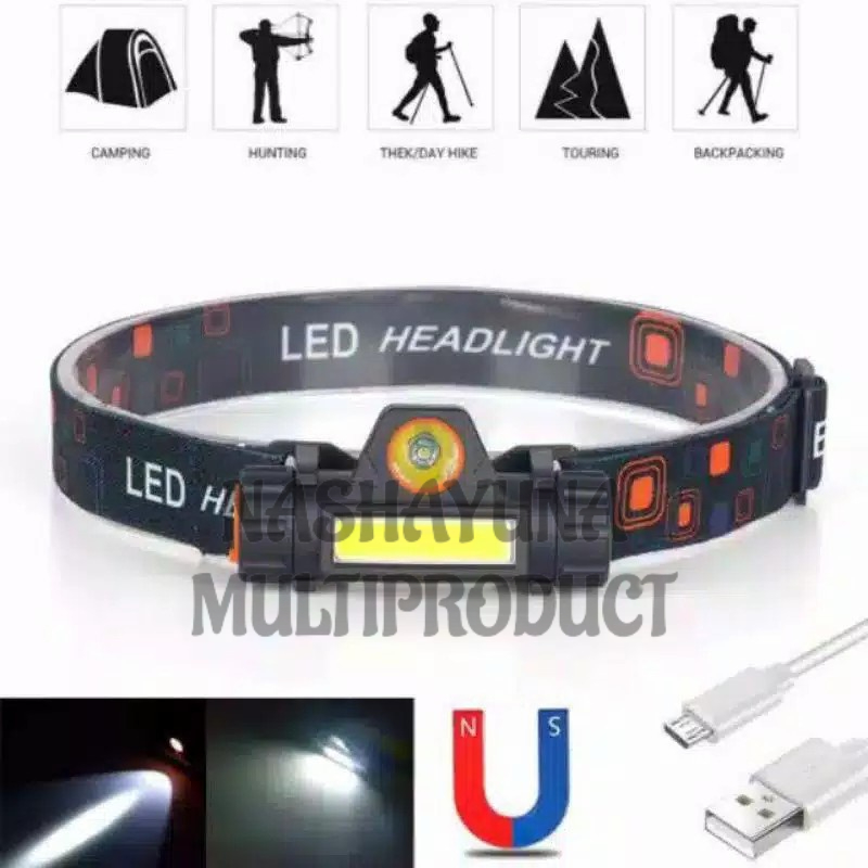 Senter Kepala LED MX-7803 Head Lamp Built In Rechargeable Battery