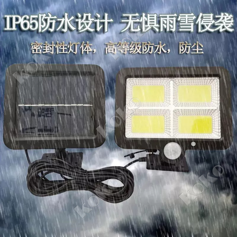 【Penjual Lokal】100COB Lampu LED Tenaga Surya Lampu Taman Lampu Jalan Pintar Sensor Gerak Tahan Air dan Penangkal Petir