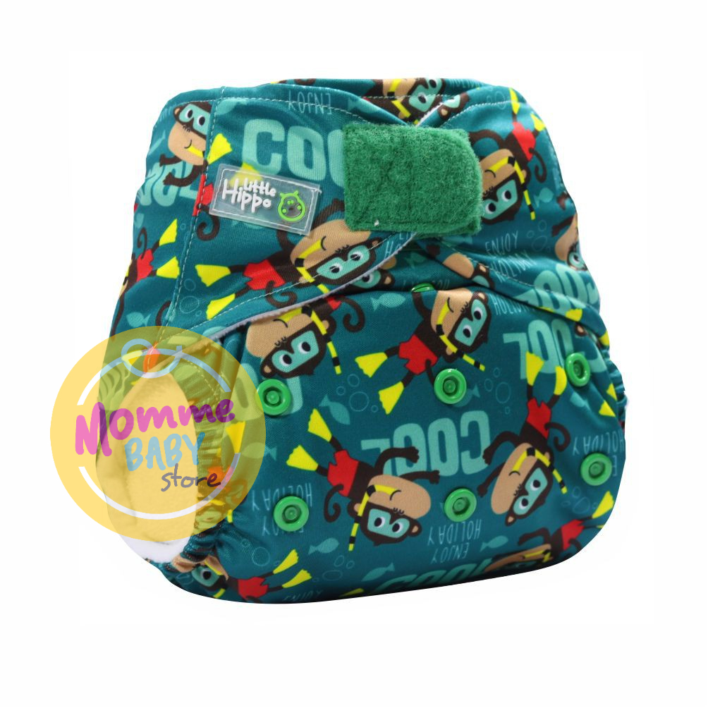 Clodi Popok Kain Bayi Little Hippo Easyfit Monkey Cool Celana Clodi Premium