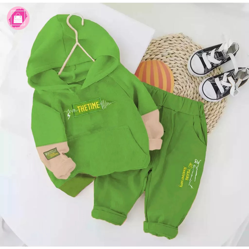 PROMO-SETELAN ANAK HOODIE ANAK LAKI-LAKI PEREMPUAN 1-5 TAHUN HOODIE THE TIME OUTERWER HOODIE ANAK TERBARU