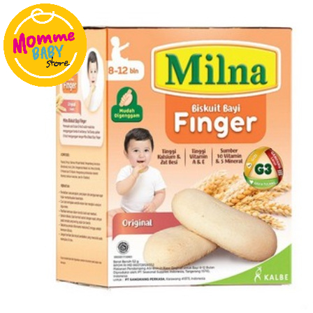 Milna Fingers Biskuit Bayi Finger 52 gr / Milna Biskuit Bayi 8+ Biskuit Bayi Crakers Yummy Bites