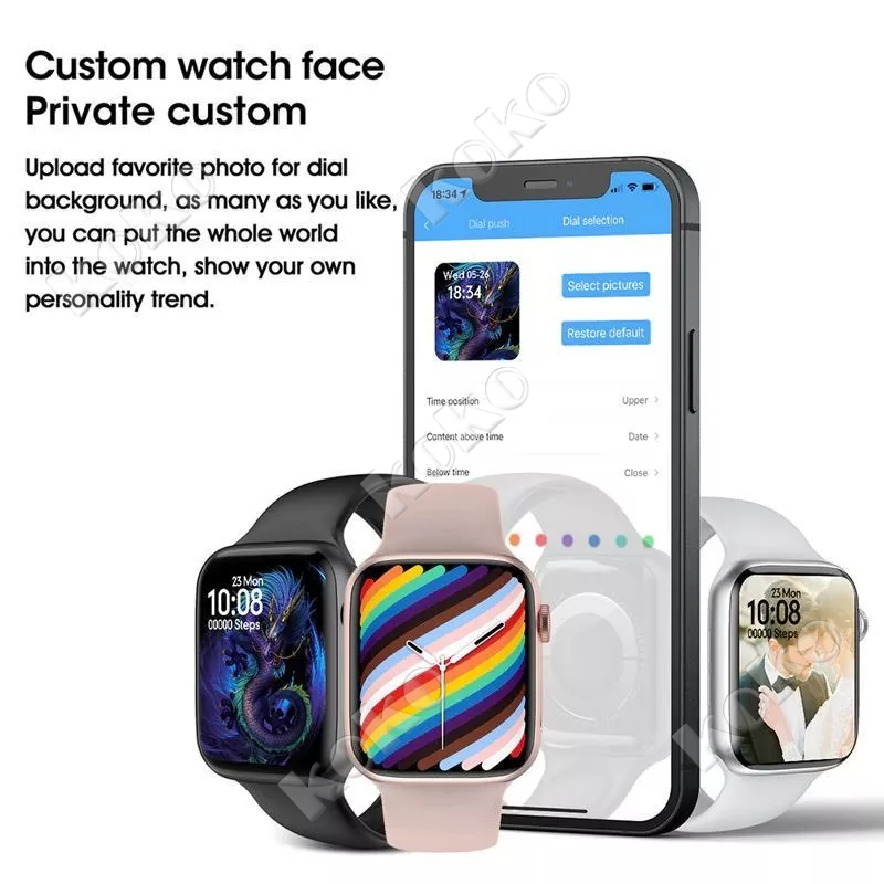 【Penjual Lokal】Tesladi SmartWatch T500+Pro Full Layar Sentuh Watch Pemutar Musik Monitor Detak Jantung Tekanan Darah Smart Watch