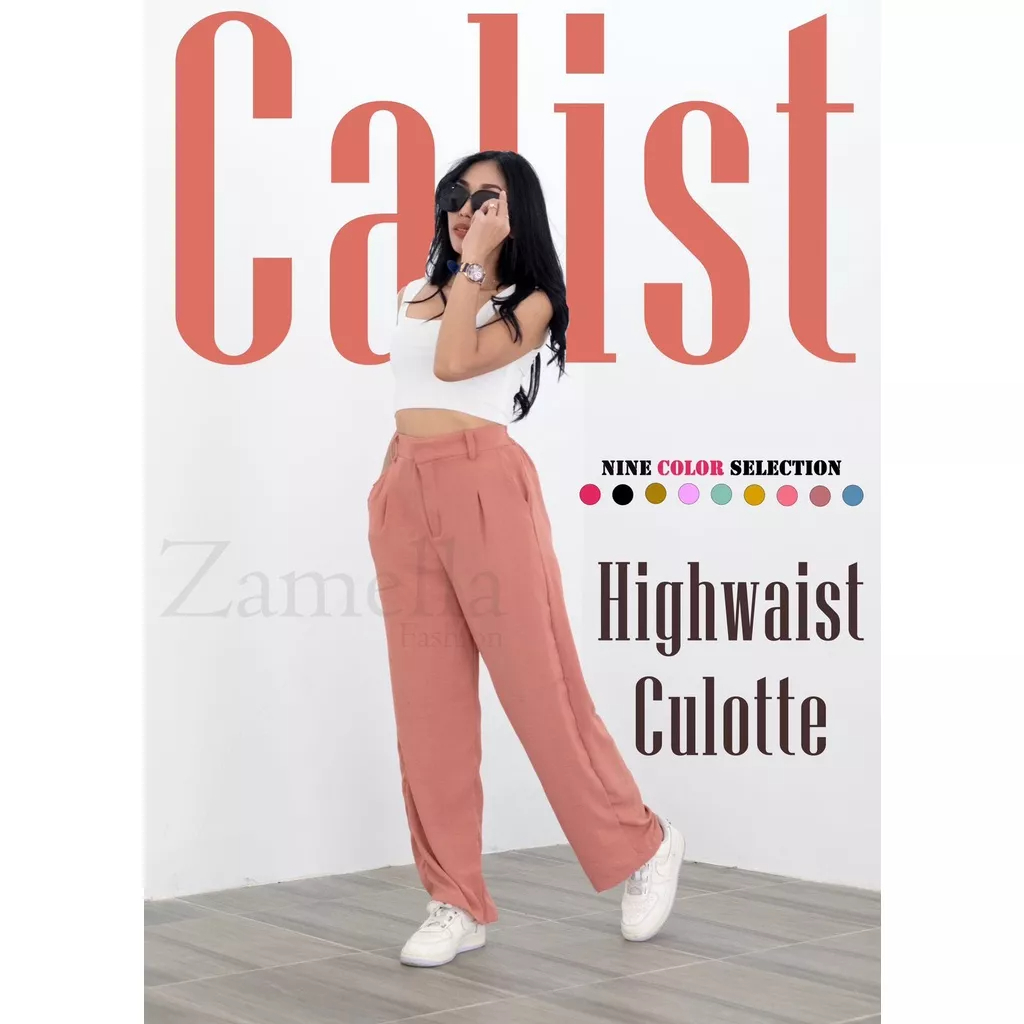 [ KULOT ] Zameela Celana kulot highwaist Zipper Loose Pants Kulot collection kulot wanita kekinian premium