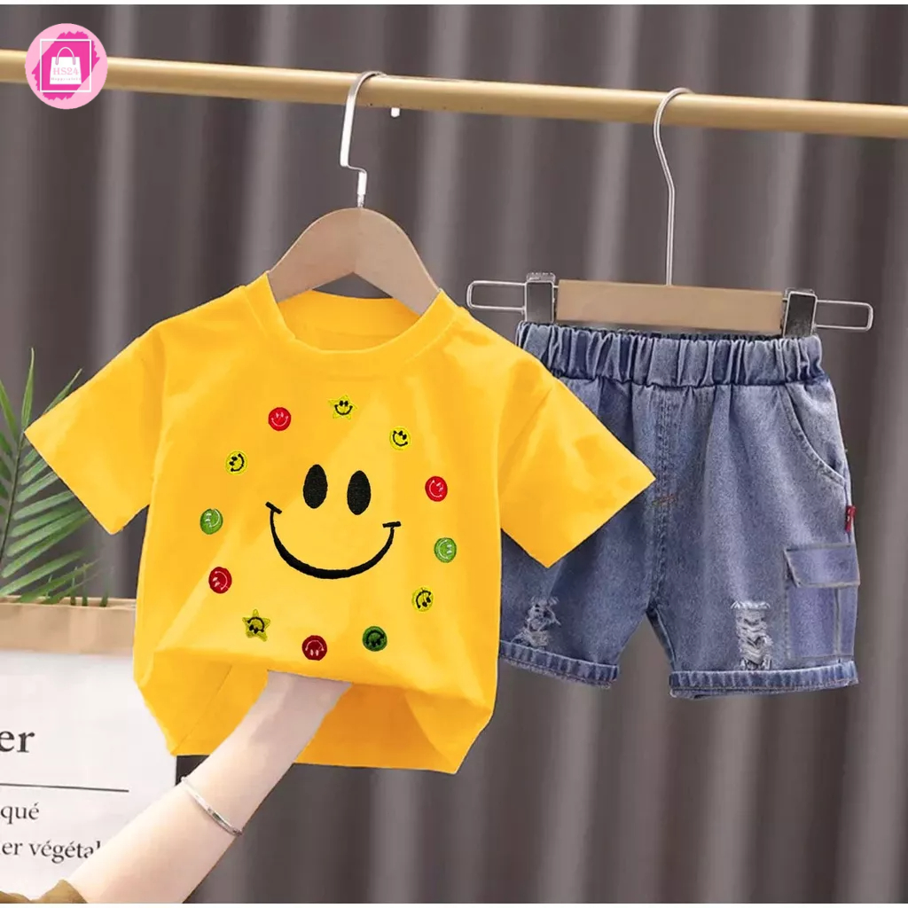 HAPPYSALE24-SETELAN PAKAIAN FASHION ANAK LAKI LAKI DAN ANAK PEREMPUAN TERBARU DAN TERMURAH BAJU ANAK CELANA PENDEK MASAKINI 2023