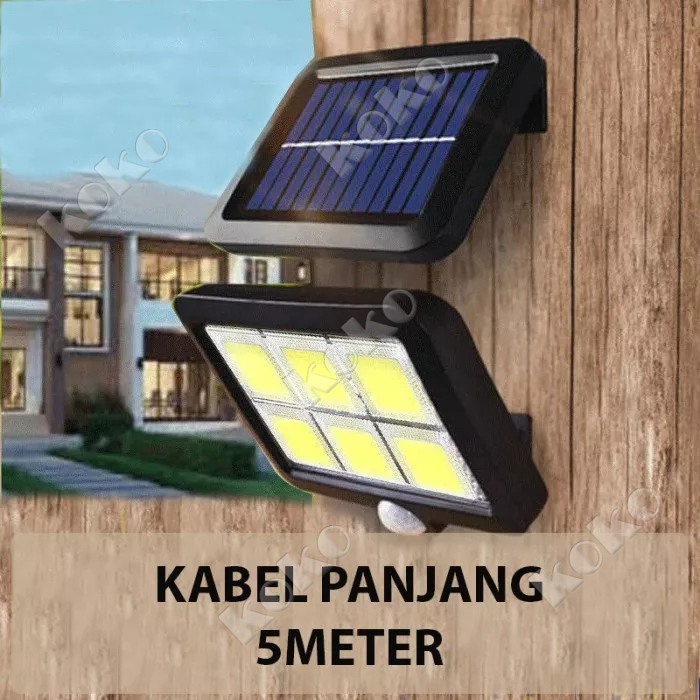 【Penjual Lokal】100COB Lampu LED Tenaga Surya Lampu Taman Lampu Jalan Pintar Sensor Gerak Tahan Air dan Penangkal Petir