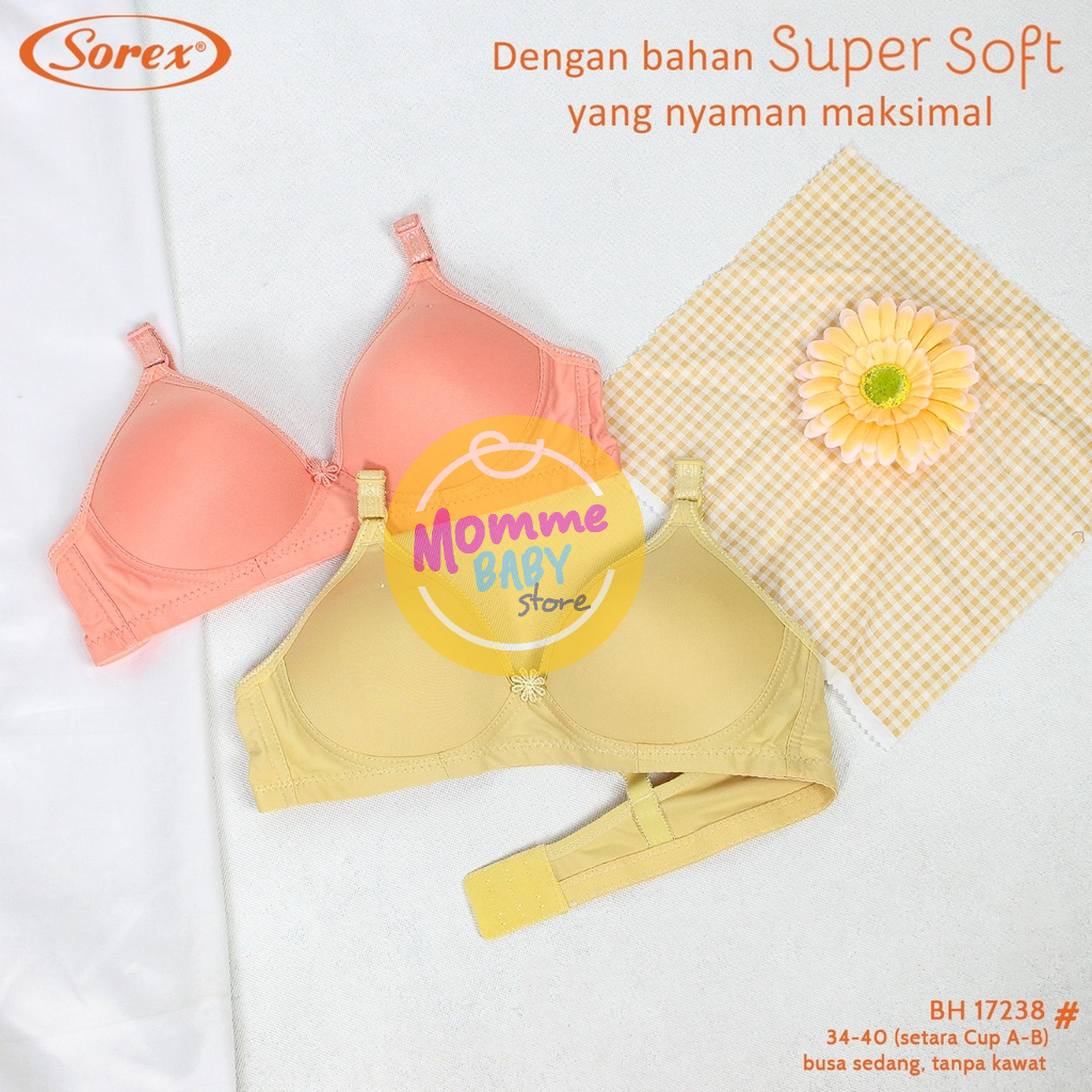 Bra Sorex Wanita Ibu BH Sorex 17238 Tanpa Kawat Super Soft Sorex Cup Kecil Dalaman Wanita Ibu