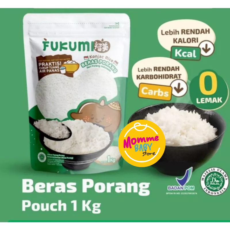 FUKUMI Beras Porang Box Sachet - Shirataki/Konjac Rice beras diet / beras rendah kalori / Fukumi Beras Porang 1kg Konjac Rice Shirataki