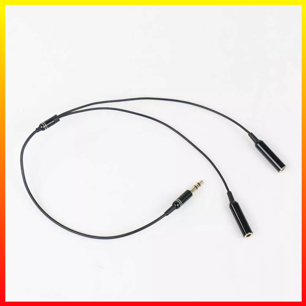 Kabel AUX Audio Headphone Speaker Amplifier 3.5mm Male ke 2 x 3.5mm Female HiFi Overfly - OMIP98XX