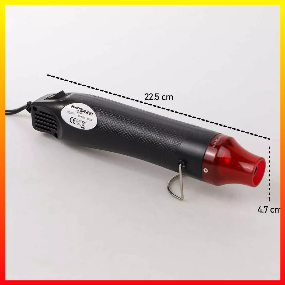 Hot Air Gun Heat Shrink Pembentuk Stempel Karet Pemanas Pengering Rambut 220V 300W Taffware QST-220 - OMOTCKBK