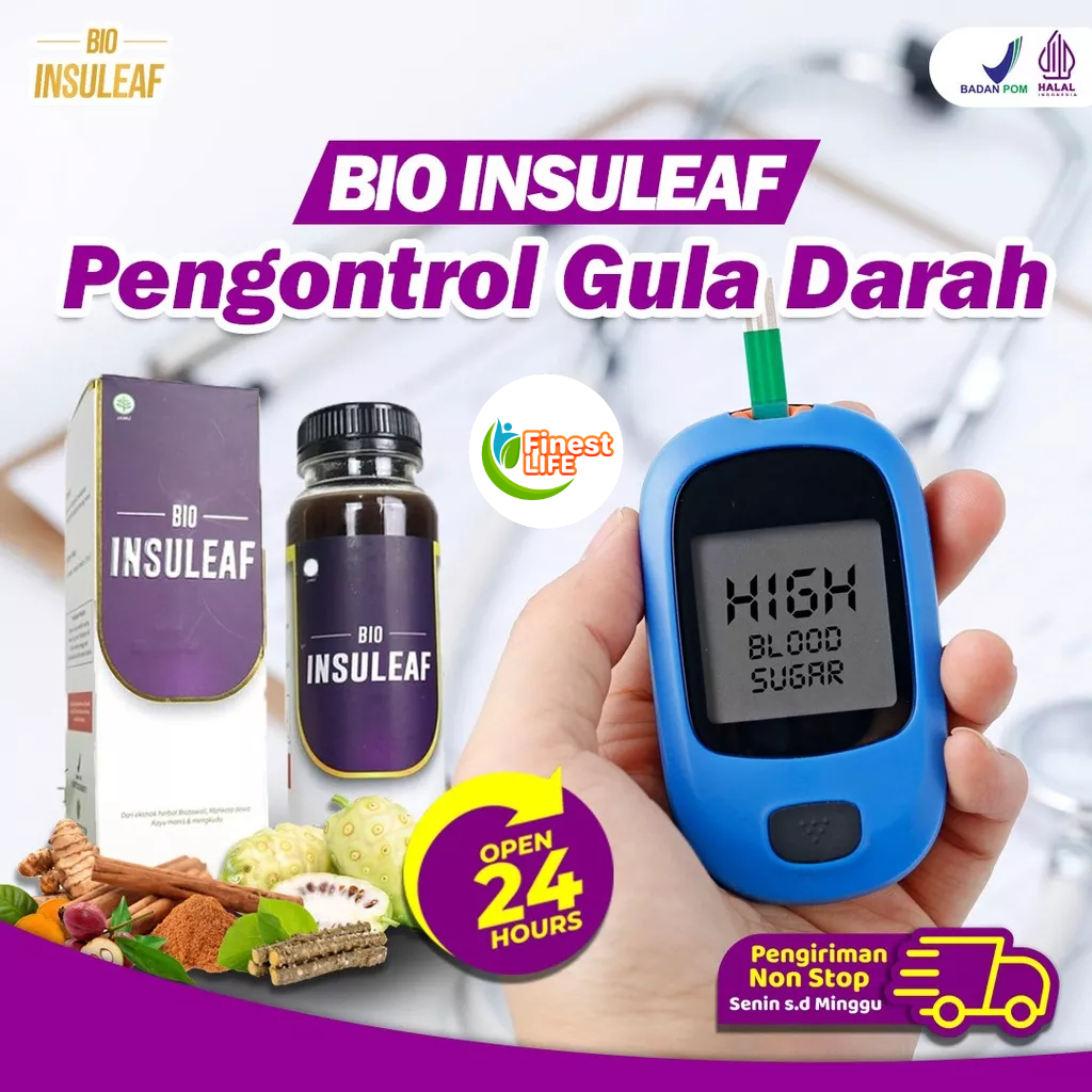 Bio Insuleaf - ATASI DIABETES MELITUS cegah  Kerusakan Jantung Solusi Atasi Kencing Manis, Kurangi Kadar Glukosa Gula Darah Tinggi Atasi Kolesterol Hati Ekstak Mengkudu Brotowali  Mahkota Dewa Kunyit Obat Jamu Tropicana insulif Insulin [Cod]