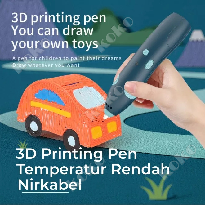 【Penjual Lokal】3D Printing Pen 3D Printer Arts Pen Making Doodle Arts Crafts USB Cable Intelligent 3D Pen Free PLA Filament