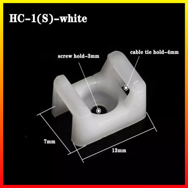 Perekat Pemegang Organizer Dudukan Pengikat Kabel Ties Tie Mount Cord Organizer 100PCS YUEQING HC-1S - 7RUA4YWH