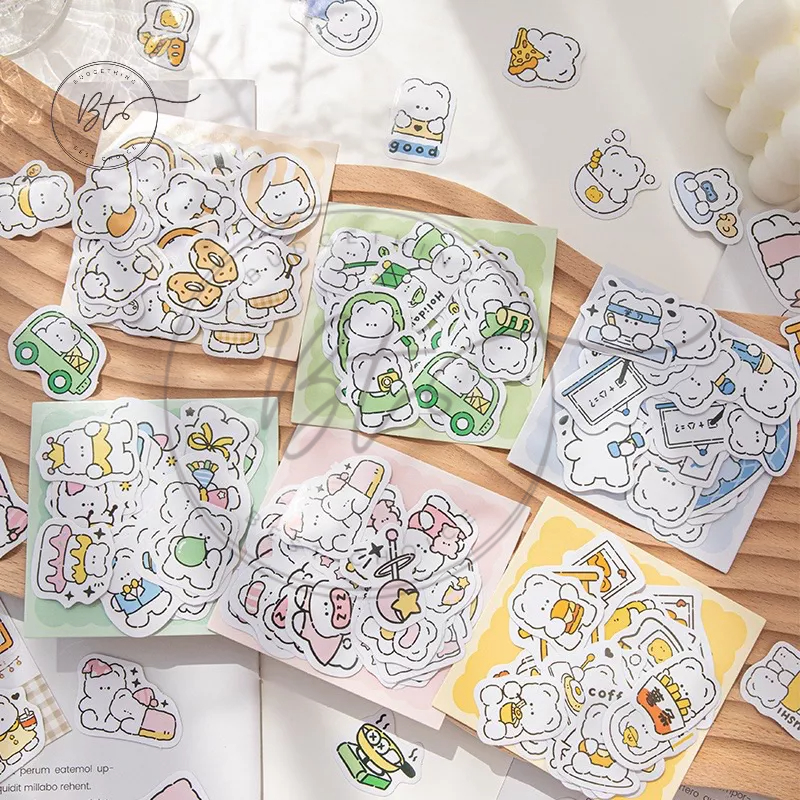 

[B010] 40 Pieces/Pack Kartun Stiker Lucu Hewan Beruang Berbentuk Alien Die-cut Stiker Kreatif Buku Pegangan Bahan Dekorasi DIY Alat Tulis Stiker