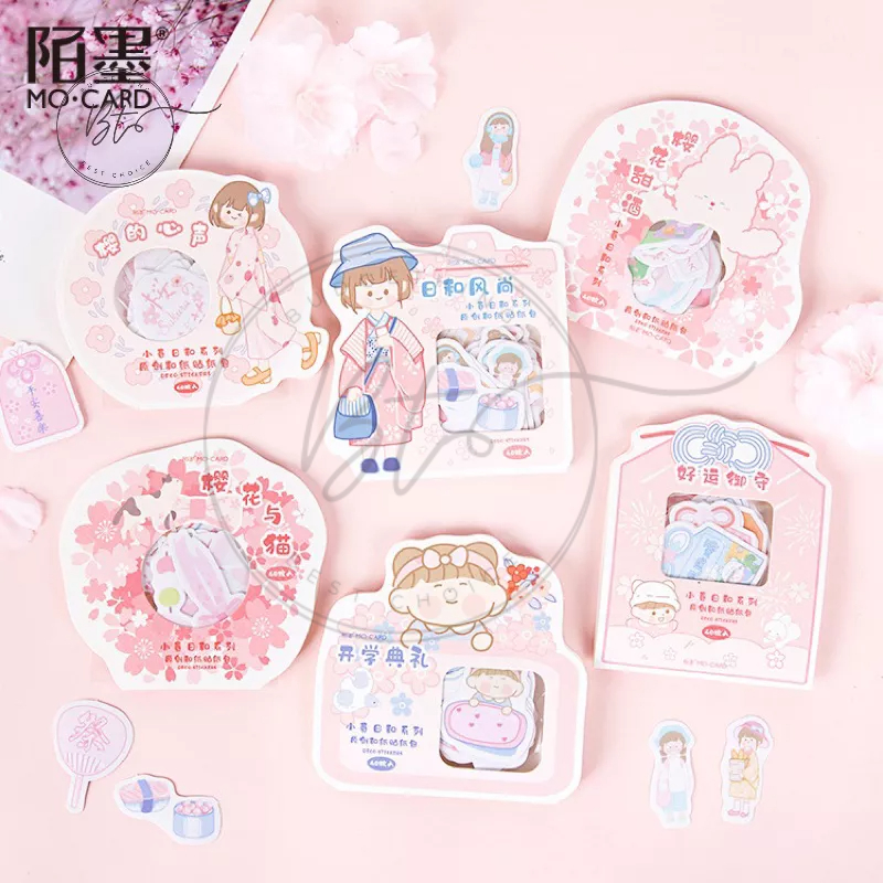 

[B043] 46 Pcs/ Set Warm Girl Series Stickers Creative Handbook Decoration Handbook Material Album Stickers