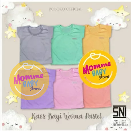 Baju Bayi BOBOKO NEWBORN 0-6 Bulan Katun Adem Baju Kancing Panjang Pendek Kutung Celana Pop Popok Tali Baju Oblong Pendek Warna Pastel