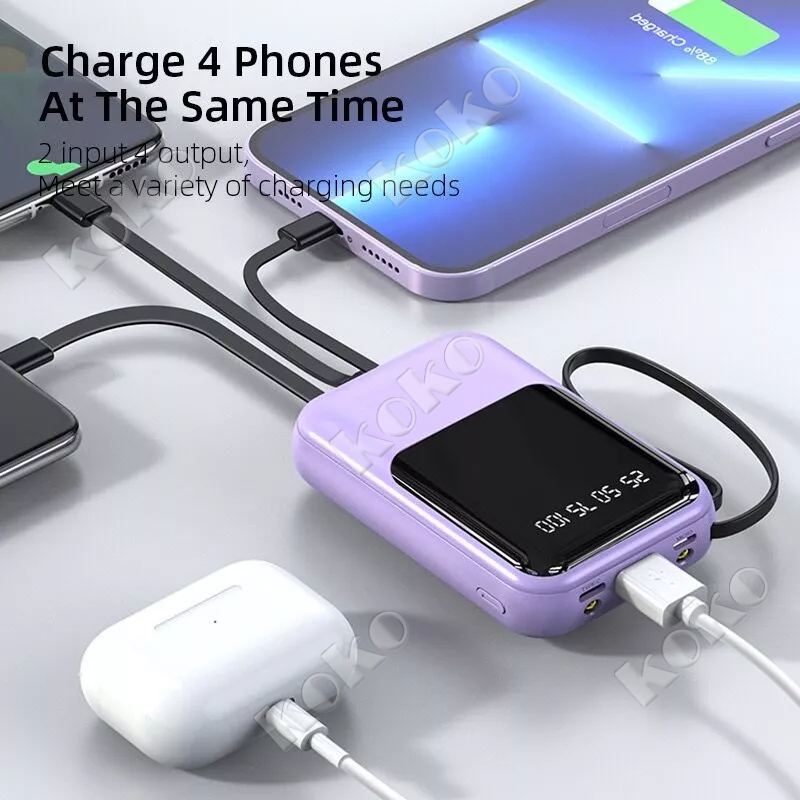 【Penjual Lokal】Powerbanks 30000 mAh mini size with 4 usb fast charging Lightweight LED Display power bank BH31