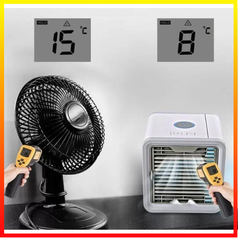 Portable Air Cooler Mini Handle Evaporative Personal Air Conditioner Isi Ulang 3 Kecepatan Kipas Pendingin Desktop 8W Taffware AA-MC4 - OMCF2TWH