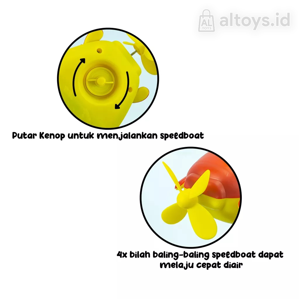 Mainan Speedboat Putar Kunci Berjalan Mainan Anak Saat Mandi SS1389