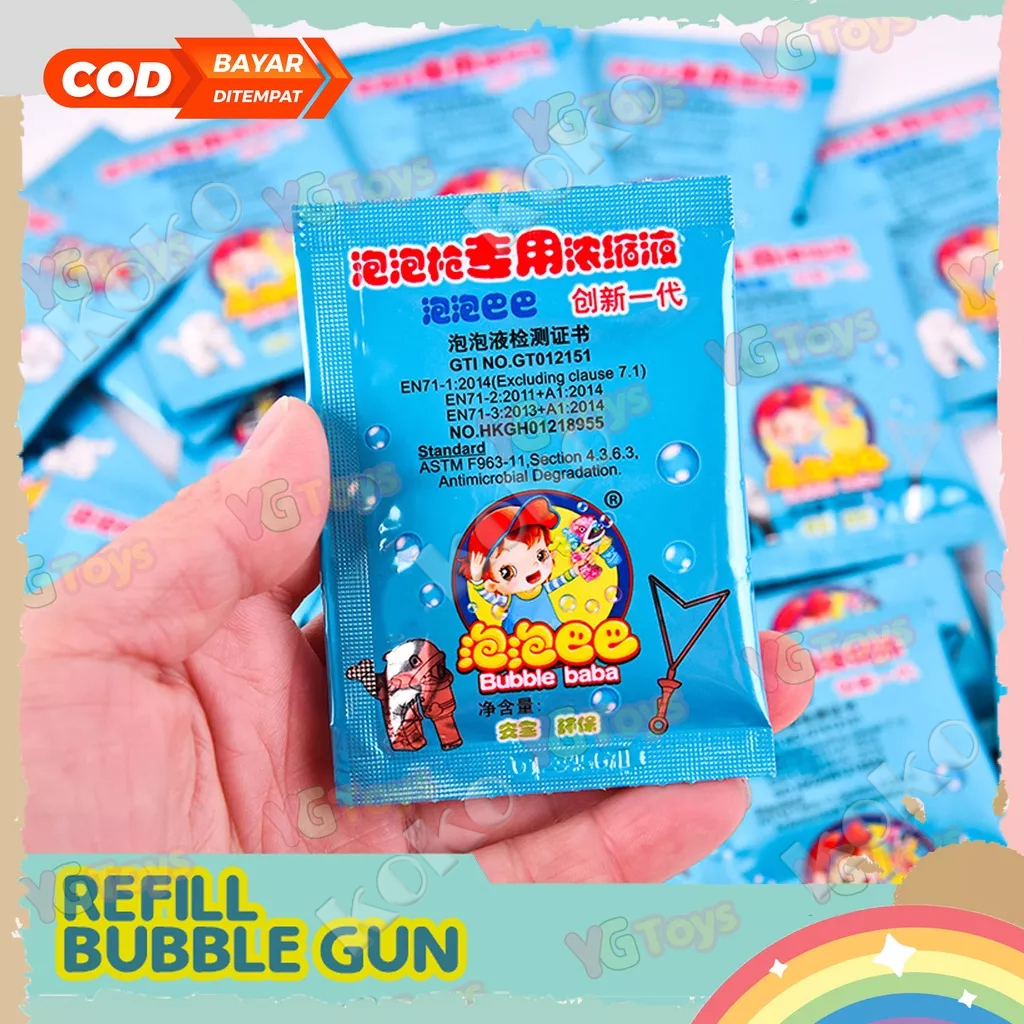 【Penjual Lokal】Isi Ulang Gelembung Balon Sabun /Refill Gelembung Sabun / Balon Bubble / Cairan Gelembung Isi Ulang Mainan Gelembung Balon Refill Bubble Camera Gun Bubble Water Concentrate * 20 Pcs