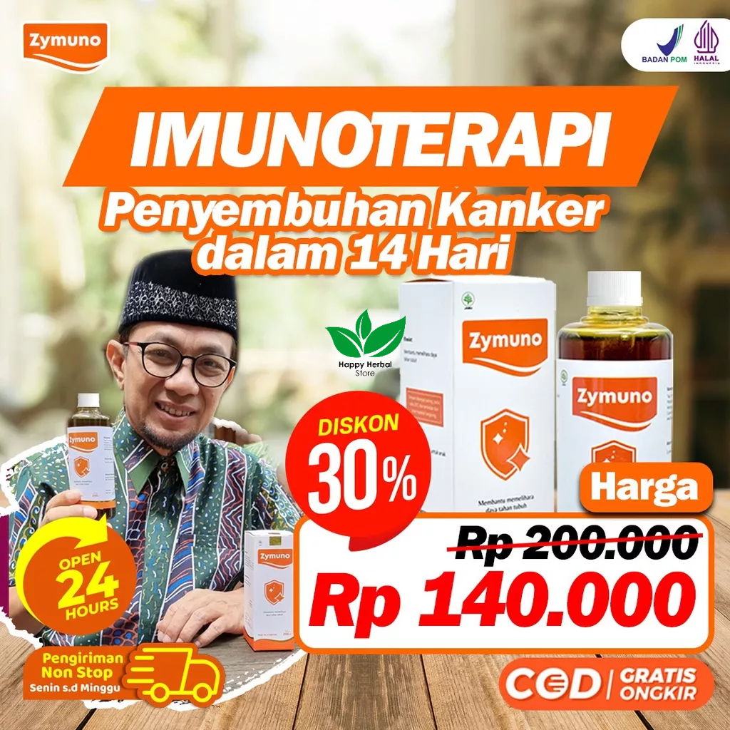 Zymuno – Imunoterapi Bantu Menyembuhkan Kanker Benjolan Pada Tubuh Tingkatkan Daya Tahan Tubuh Jaga Kesehatan Tubuh Cegah Flu Demam Batuk Masalah Pencernaan Bantu Percepat Penyembuhan Penyakit 200ml