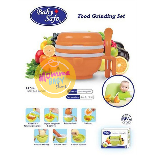 Multi Food Grinding Set Baby Safe AP014 Alat Pengolah MPASI Food Maker