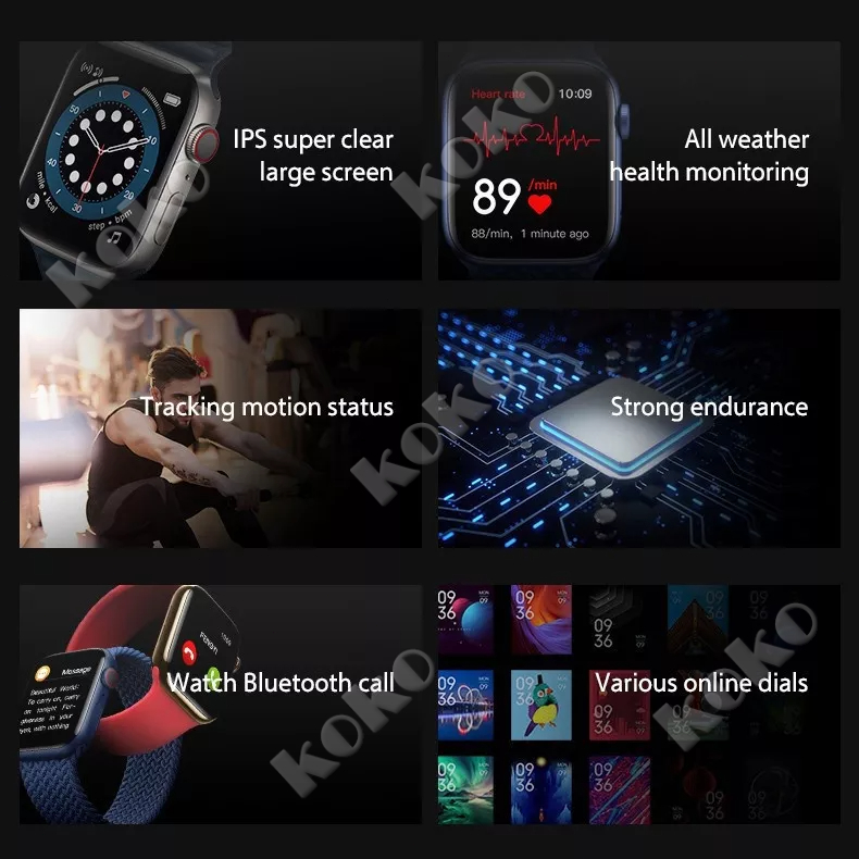 【Penjual Lokal】Tesladi SmartWatch T500+Pro Full Layar Sentuh Watch Pemutar Musik Monitor Detak Jantung Tekanan Darah Smart Watch