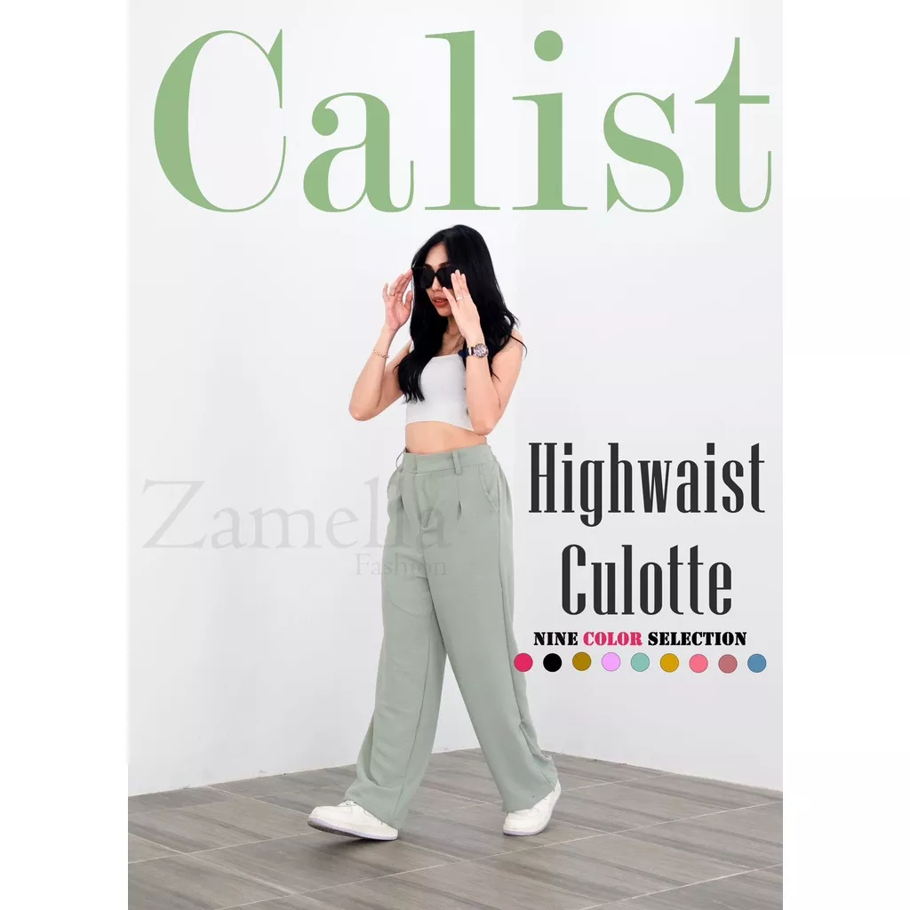 [ NEW ] Celana kulot highwaist Zipper Kekinian premium Kulot Zameela collection Loose Pants kulot wanita