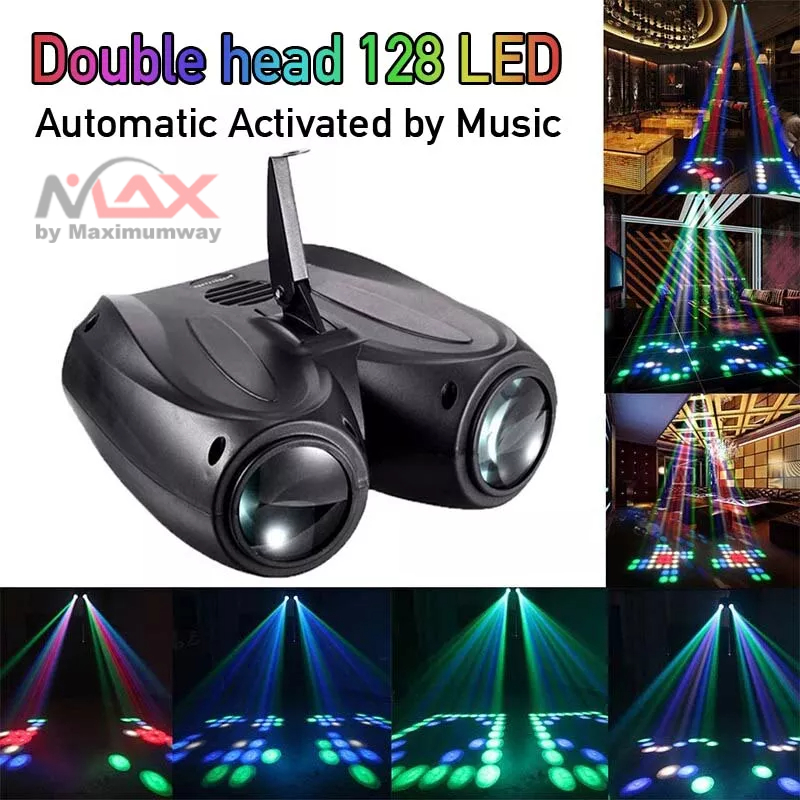 EMSLASER Laser Stage 128 LED Double Head 20W 220V Deteksi Suara Sound Detector menari berdasar