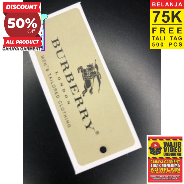 

BURBERRY TAG HANGTAG SUPER PREMIUM CO 1X DI KIRIM 600PCS