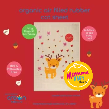 Crown Perlak karet motif perlak snuggle printed rubber cot sheet CR3938 CR3838 Polos Motif