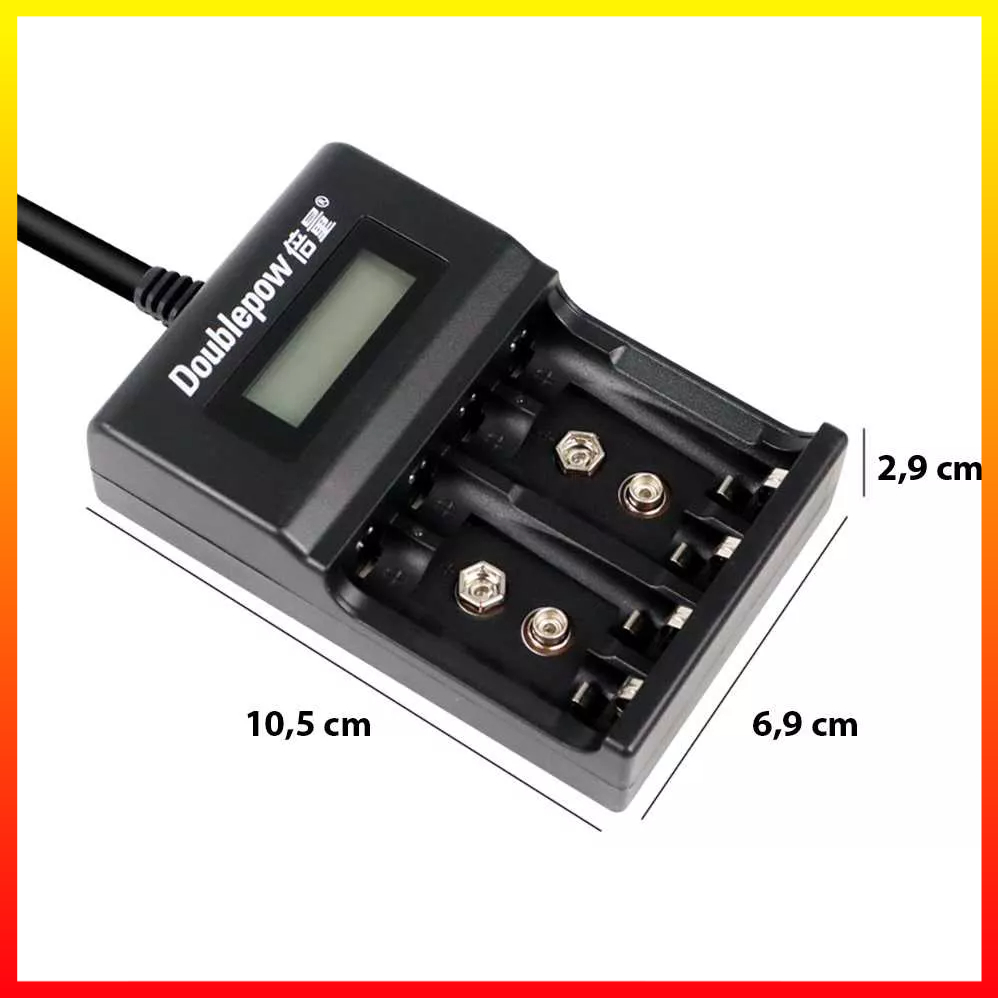 Charger Baterai Layar LCD 1.2V &amp; 9V AA dan AAA NI-MH NI-CD Lithium DOUBLEPOW - S3AD0HBK