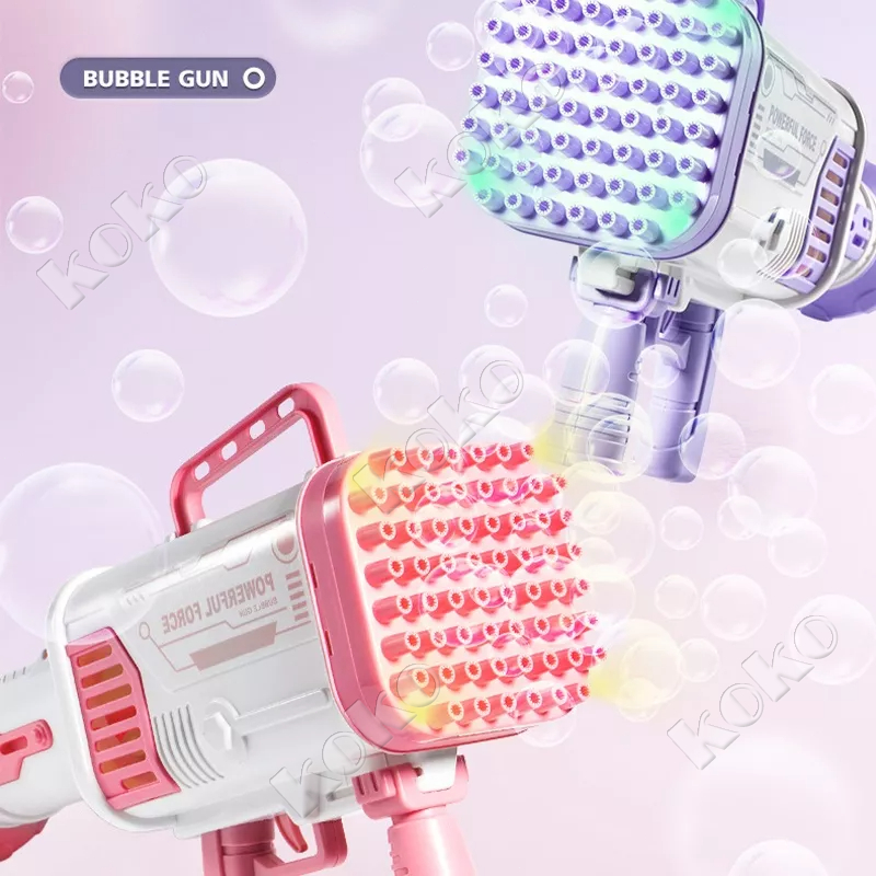 【Penjual Lokal】Pistol gelembung Gatling Bubble Gun Machine Jumbo 60 Holes / Mainan Tembak Senjata Anak Kids Mesin Gelembung Pistol Elektrik pistol air