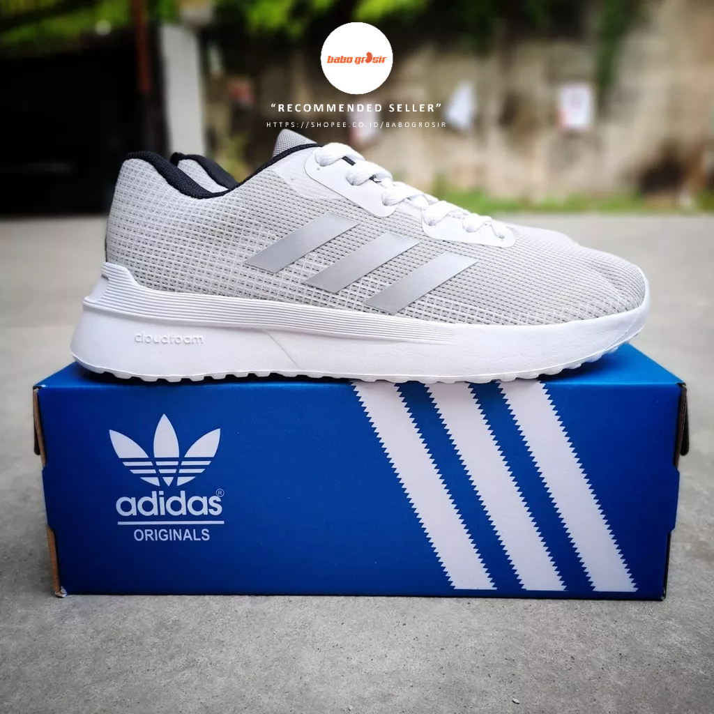 PROMO Sepatu Running Adidas Grey Silver Premium Quality Include Box, Harga Termurah, Kualitas Mewah